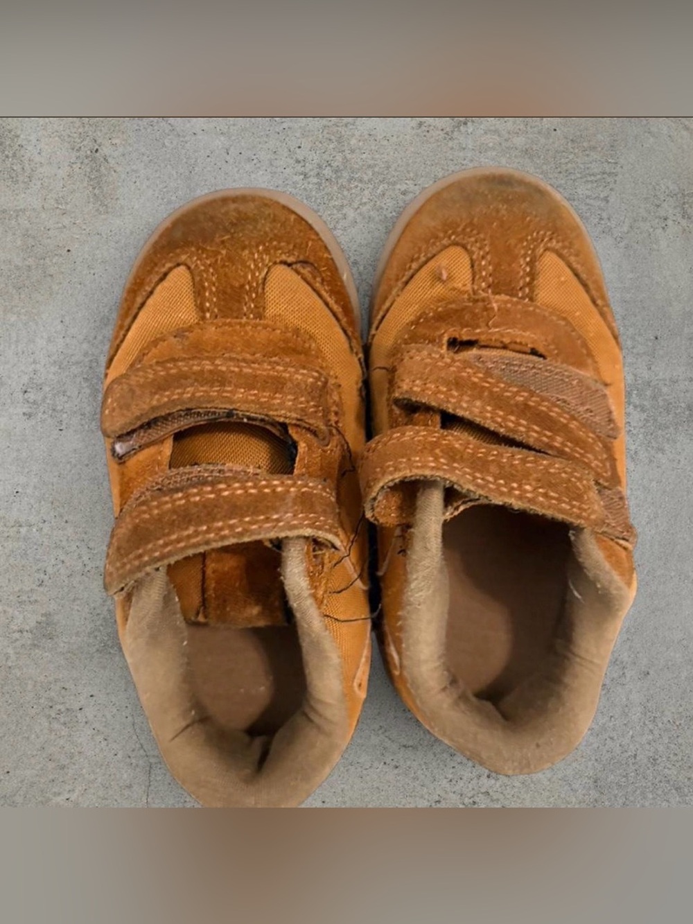 Cat & Jack Toddler Boy Shoes Size 8 Brown Tan Hook Loop Velcro Casual Sneakers - Picture 6 of 6